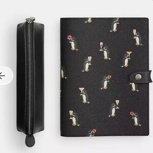 Coach Boxed  Notebook And Pencil Case Set
With Penguin Print-CCP98